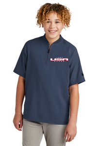 USA-LABC New Era® Youth Cage Short Sleeve 1/4-Zip Jacket